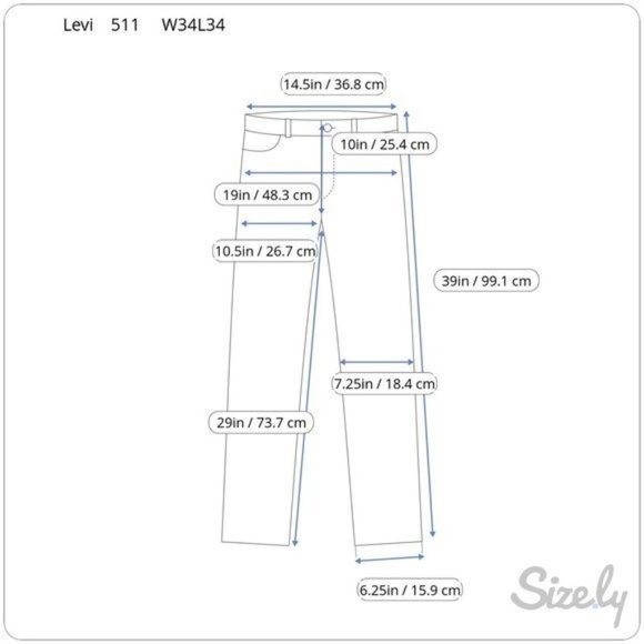 Levi Mens 511 W32 L32 Slim Fit Dark Blue Wash Cotton Denim Jeans - Picture 3 of 8